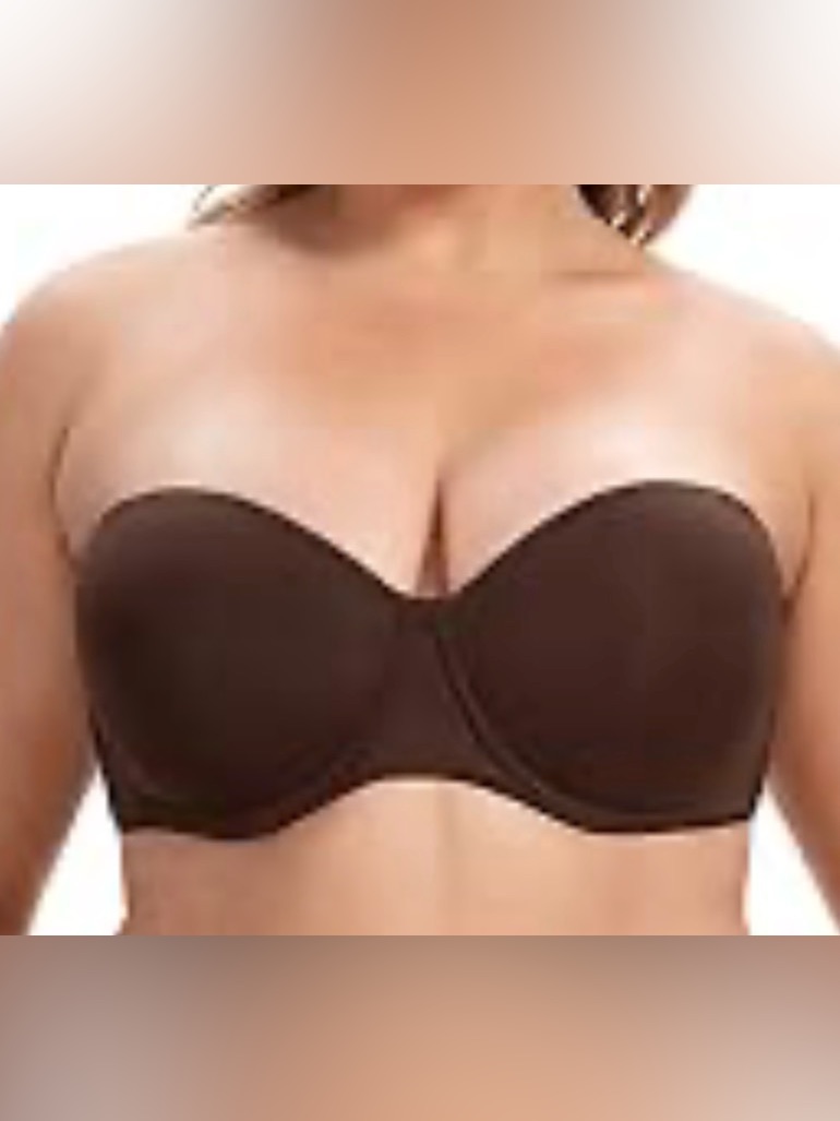New Casolace Womens Strapless 5 Way Convertible Bra 38b Brown Padded Underwire
